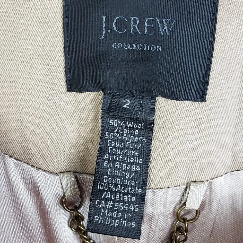 J CREW Collection Wool Alpaca Coat Classic Preppy size 2 Peach A-line Peplum - Picture 5 of 13